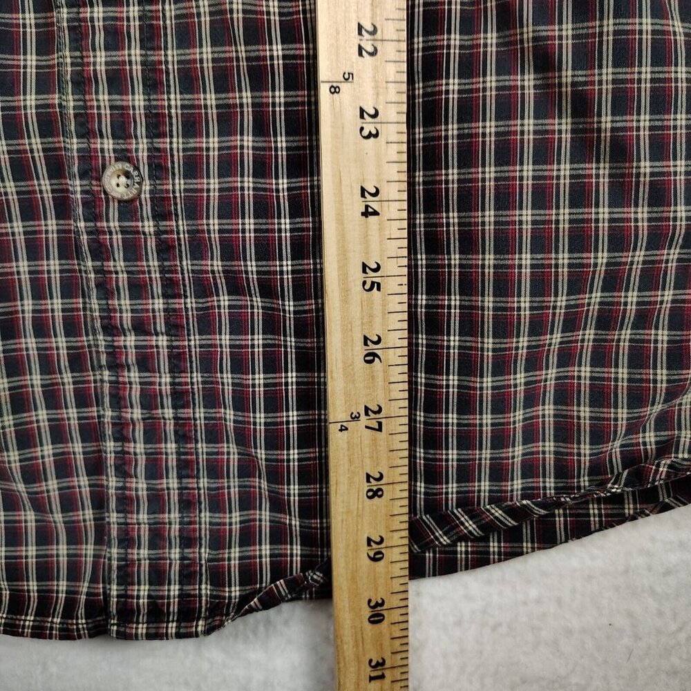 VTG Carhartt Black Red White Plaid 90s Button Down Shirt Mens Medium - Picture 6 of 8